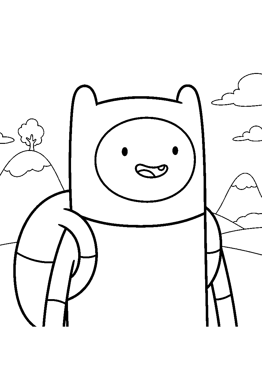 adventure time finn the human line art