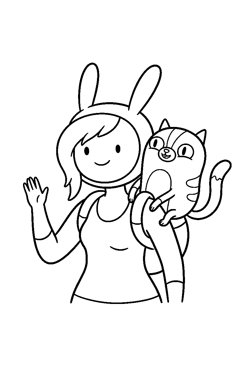 adventure time fionna and cake line art