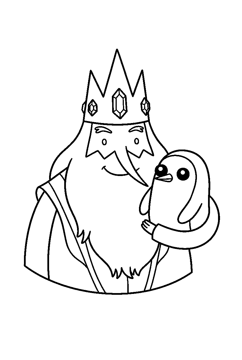 adventure time ice king and gunter line art