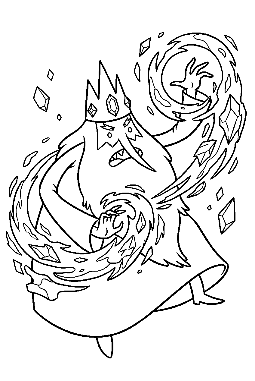 adventure time ice king casting spell line art