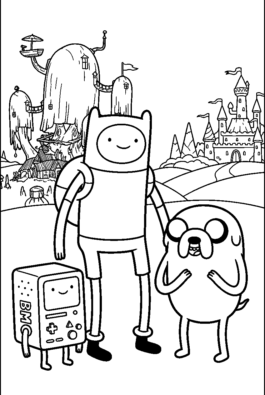 adventure time land of ooo line art