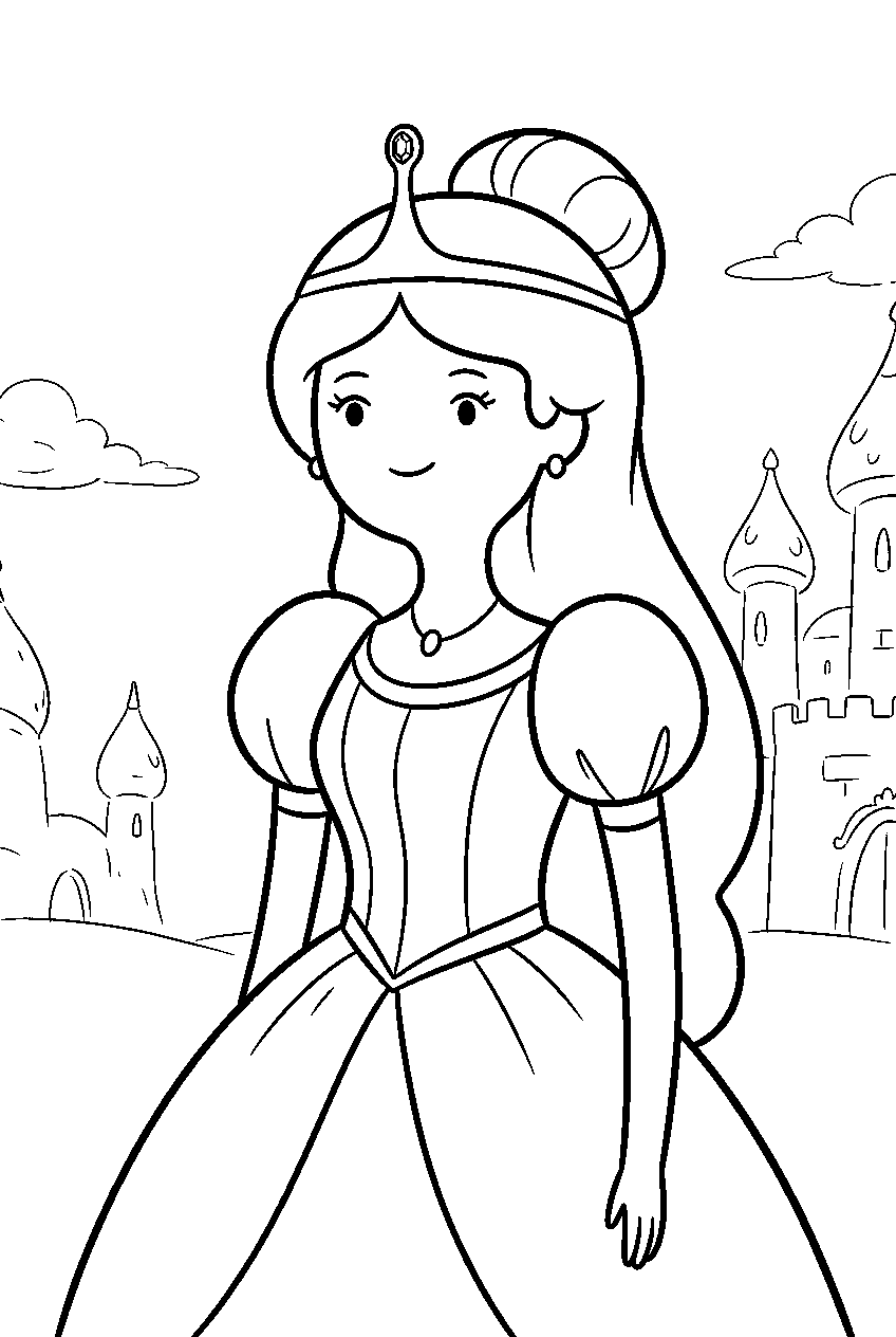 adventure time princess bubblegum in gown line art