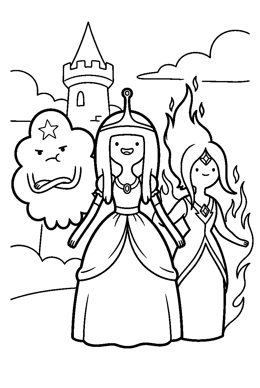 adventure time princesses line art