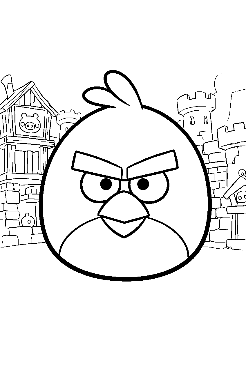 angry birds in pig city line art