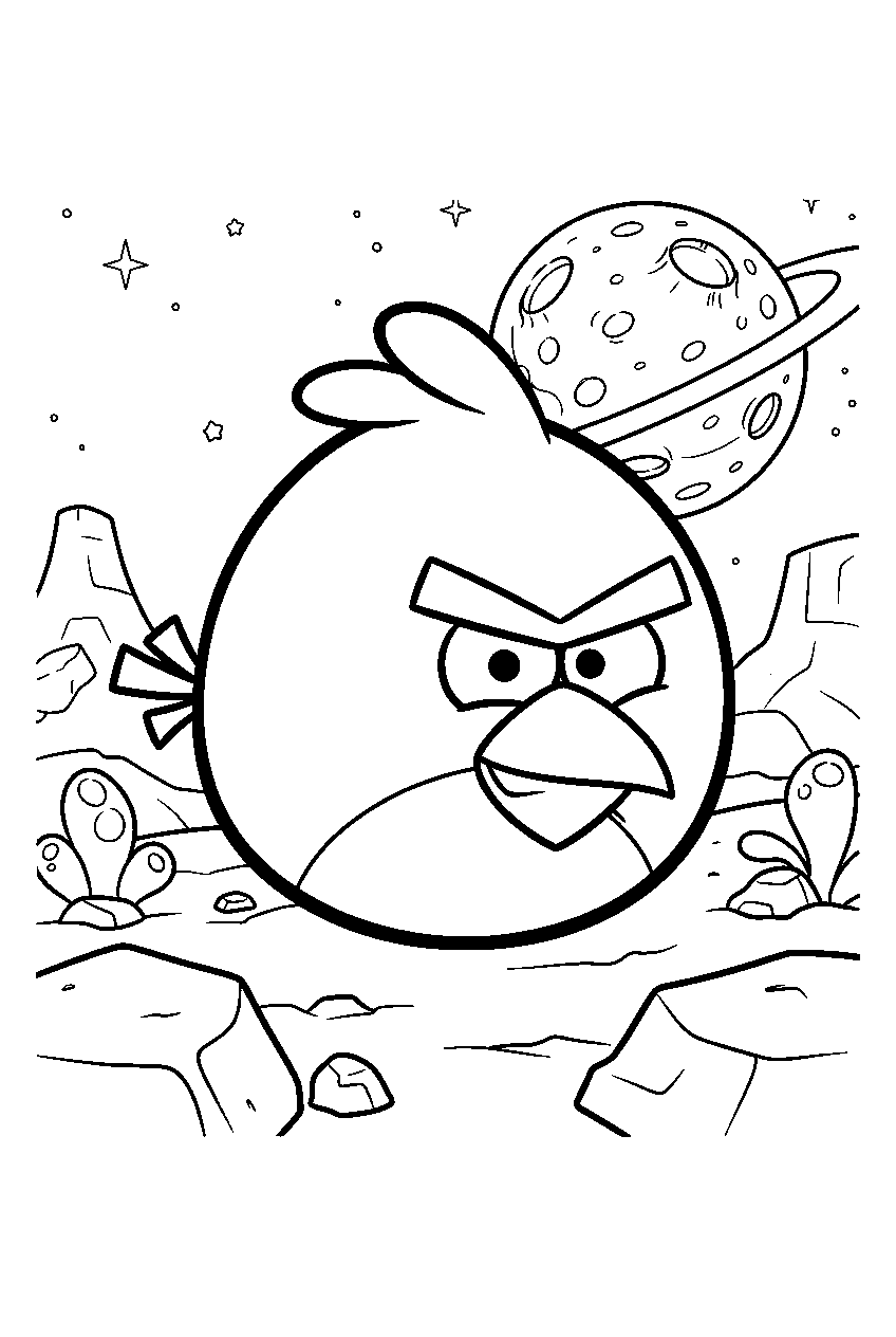 angry birds on alien planet line art