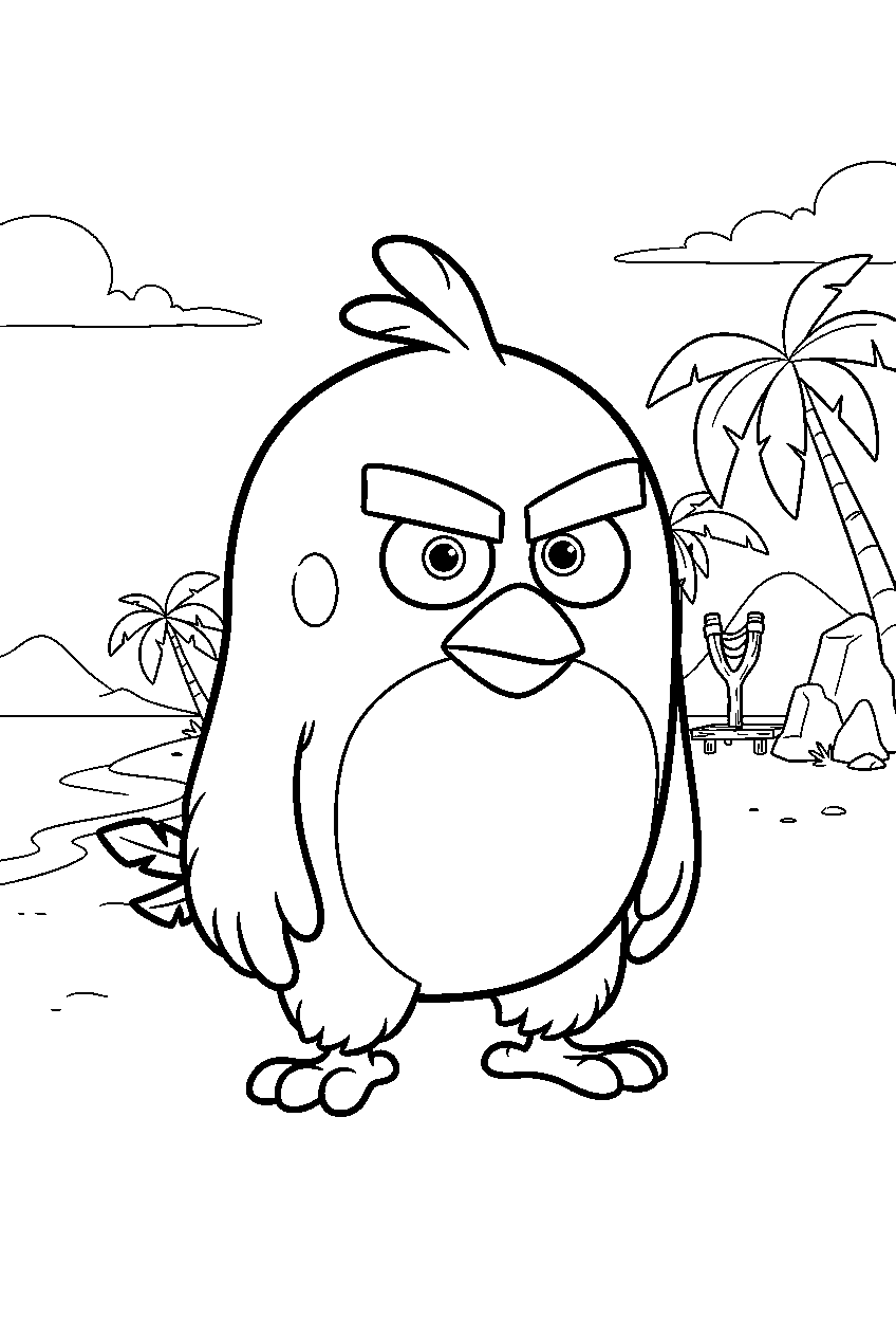 angry birds on bird island line art