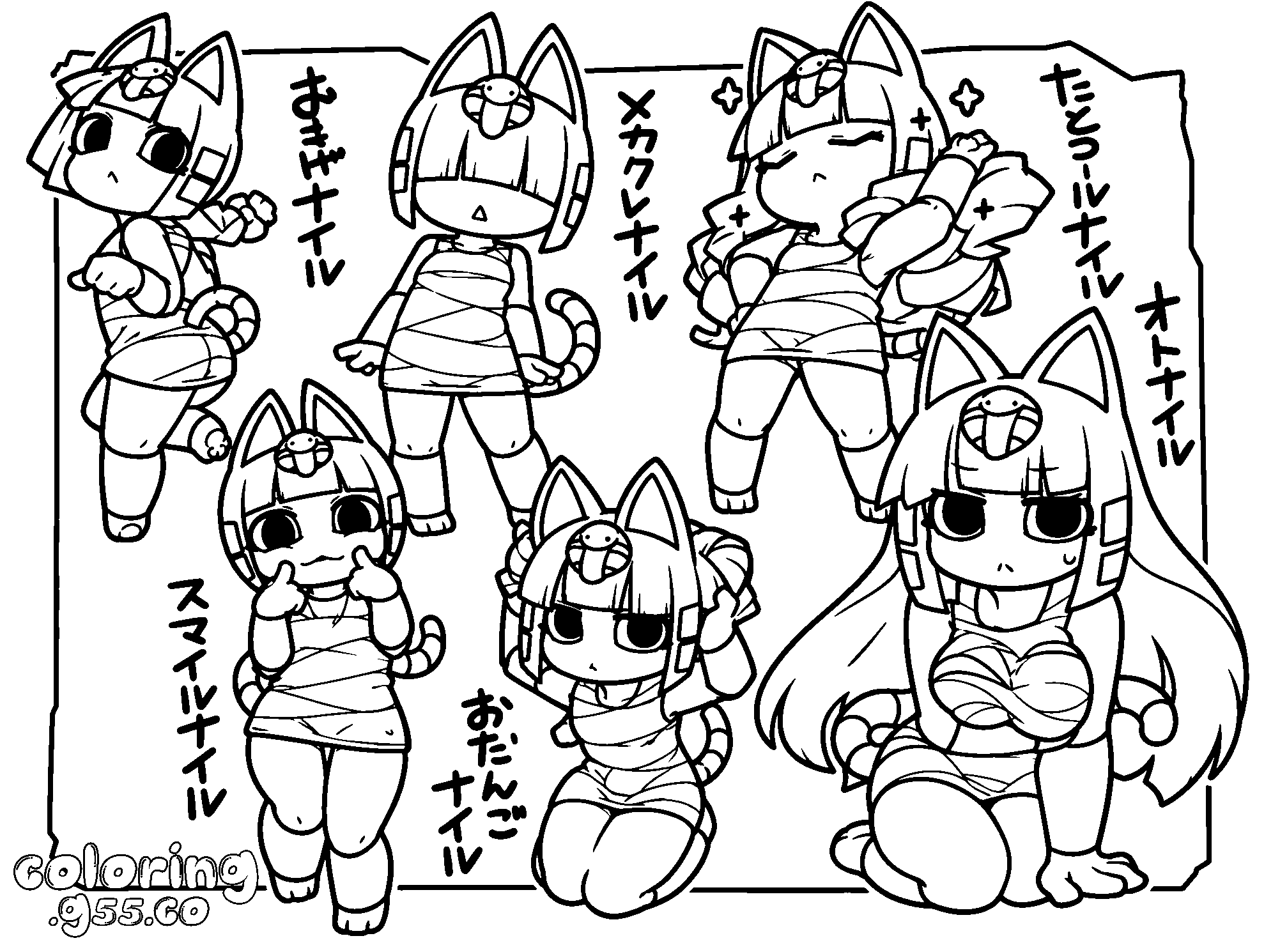 ankha chibi expressions line art