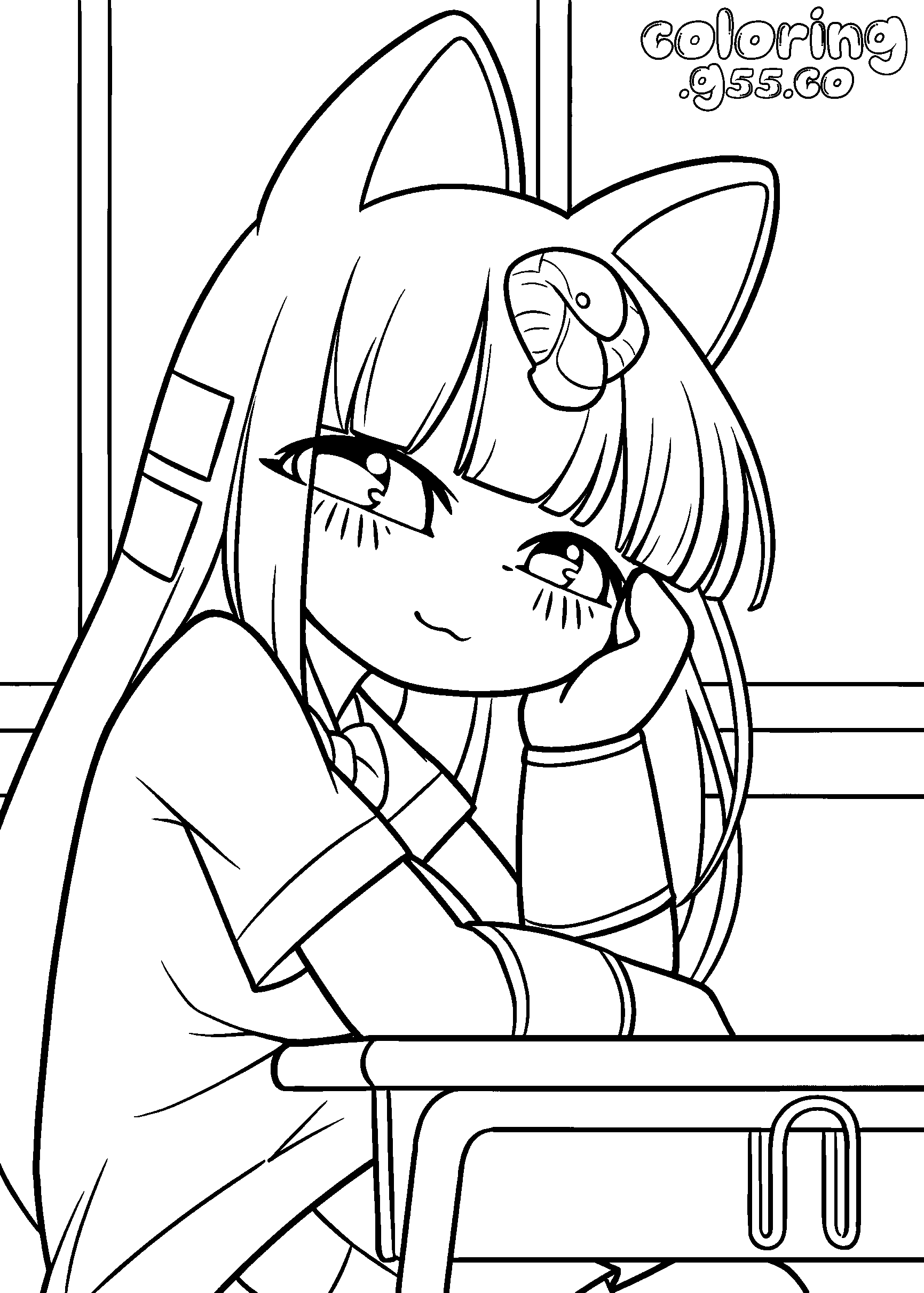 ankha classroom anime line art
