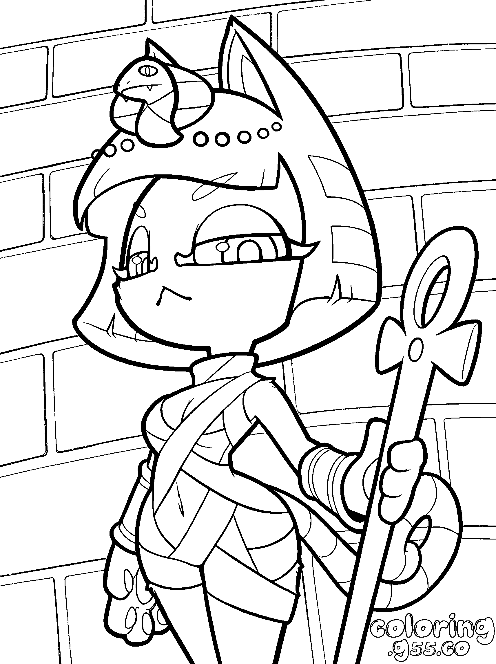 ankha egyptian temple line art for kids