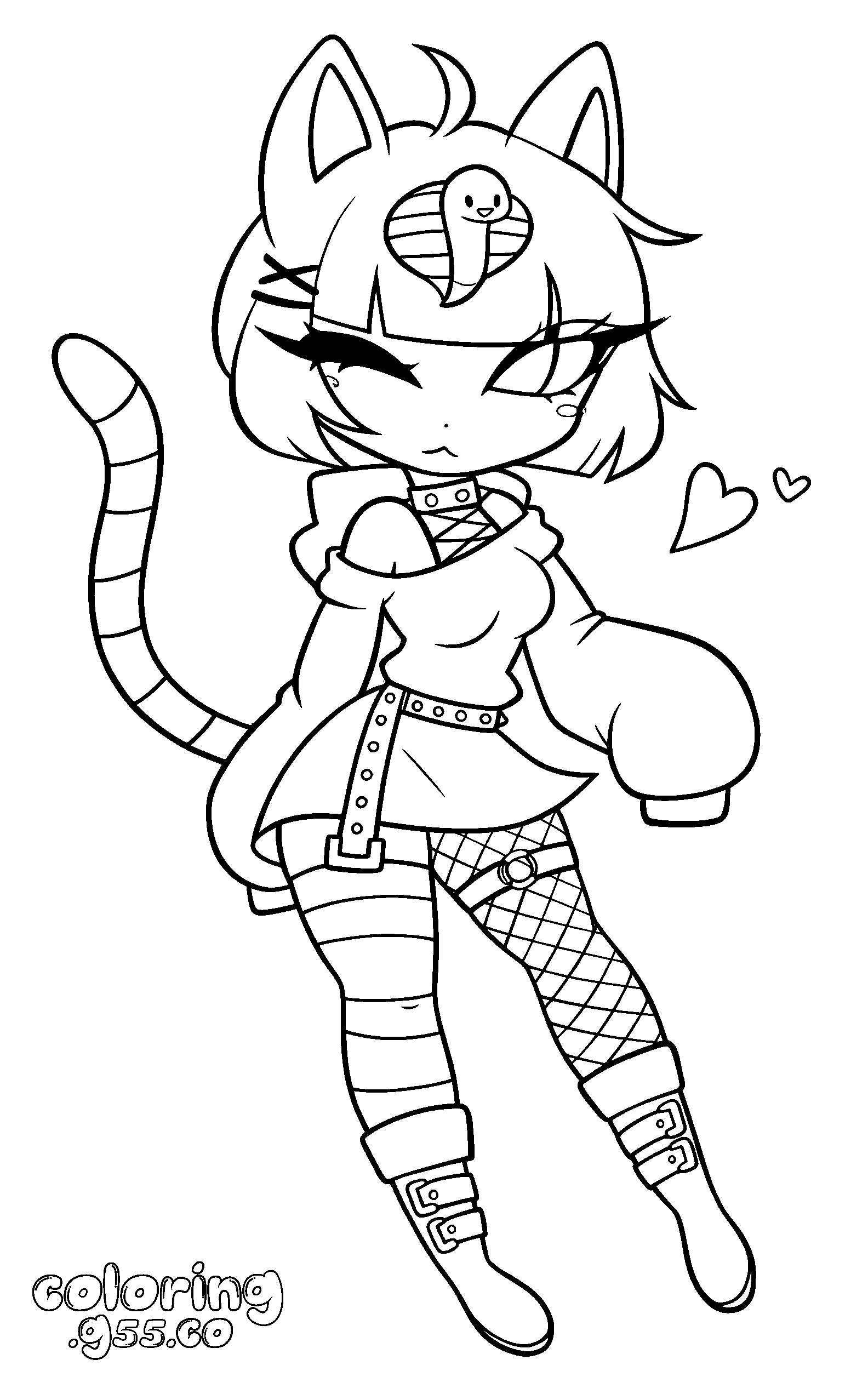 ankha kawaii e girl line art for kids