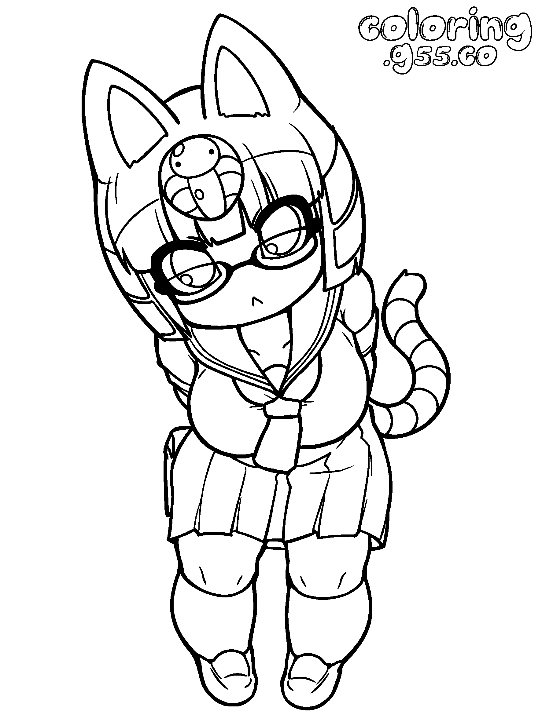 ankha school uniform line art