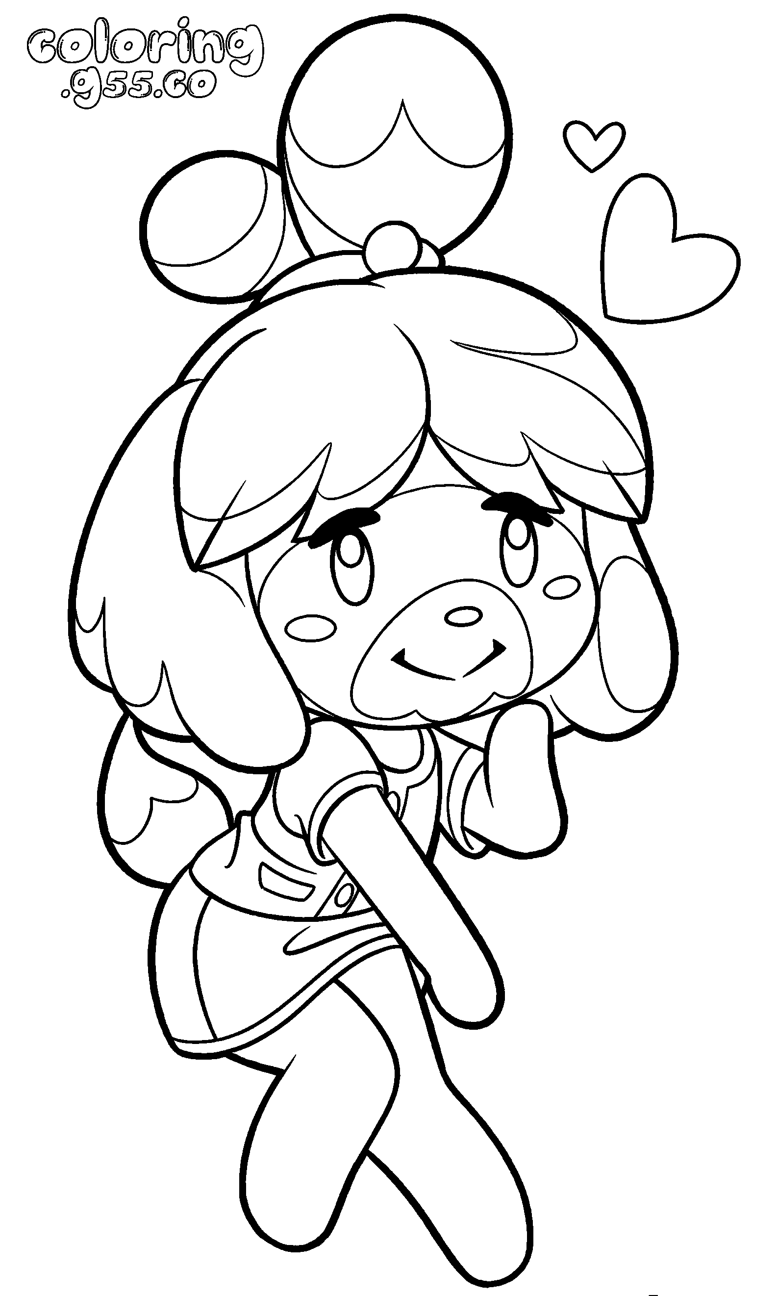 isabelle kawaii hearts line art
