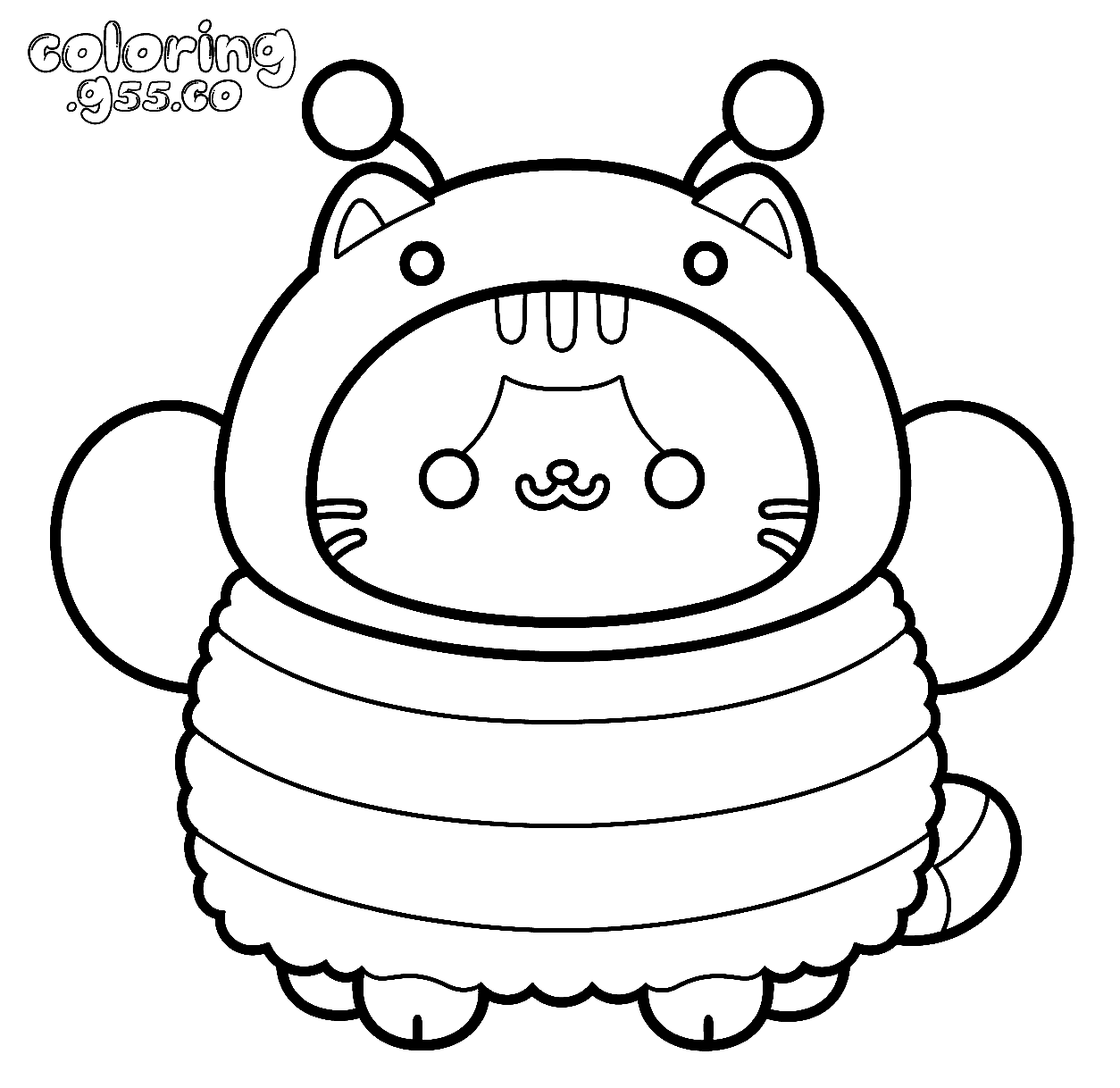 cute cat in bumblebee costume line art for kids kawaii kitty animals sheet