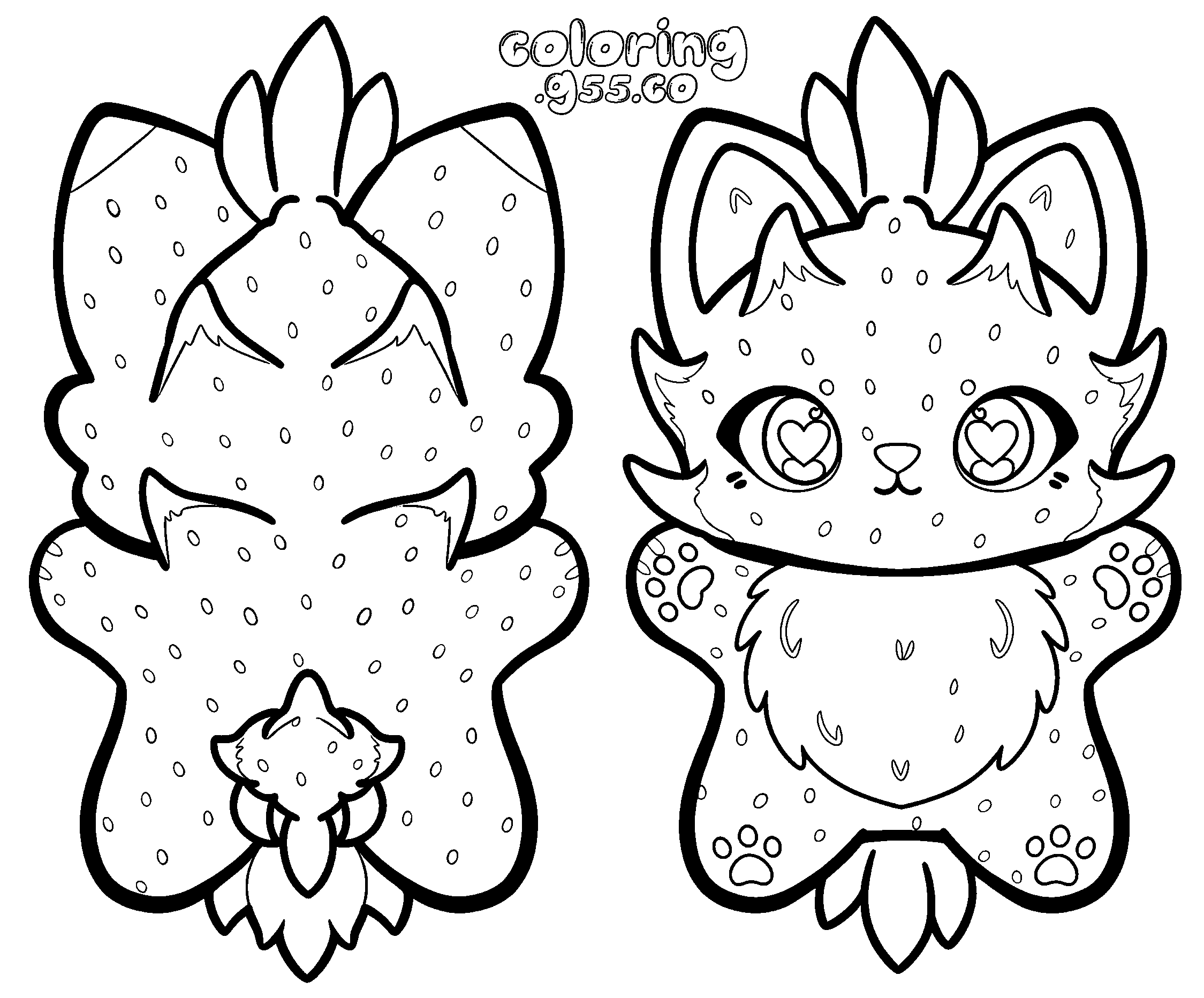 dragon fruit cat plushie line art for kids kawaii pitaya animals sheet
