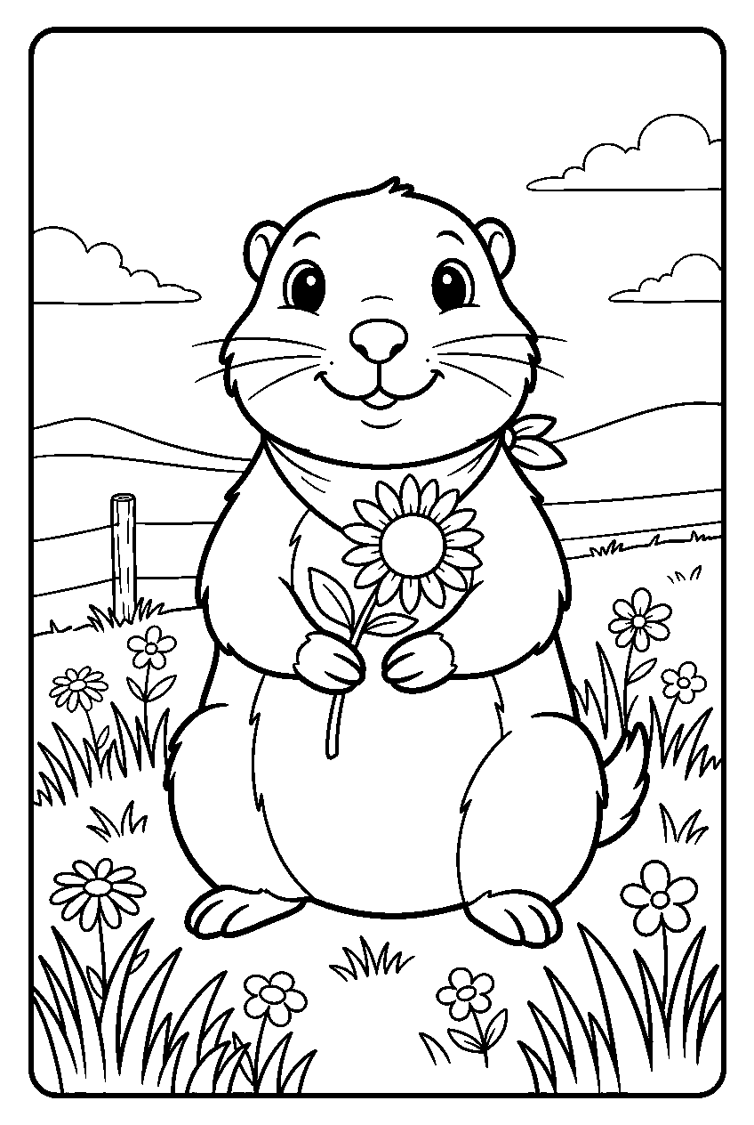 animals in prairie line art