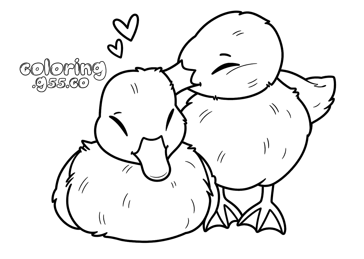 cute baby ducklings line art for kids kawaii farm animals sheet