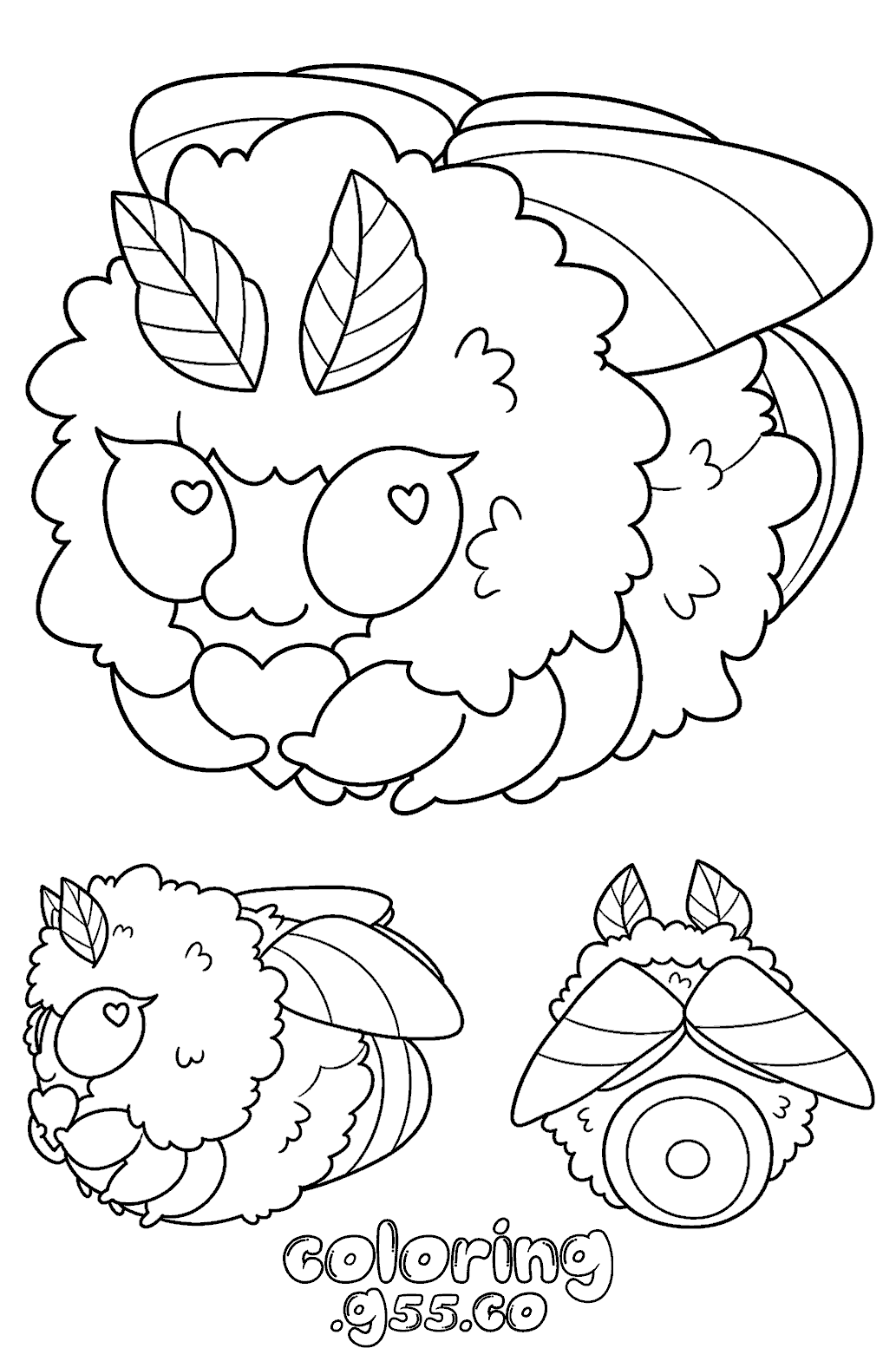 cute fluffy moth line art for kids kawaii fantasy animals sheet