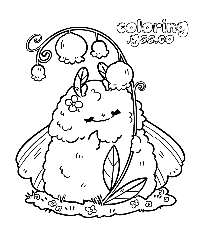 fluffy moth and lily of the valley page