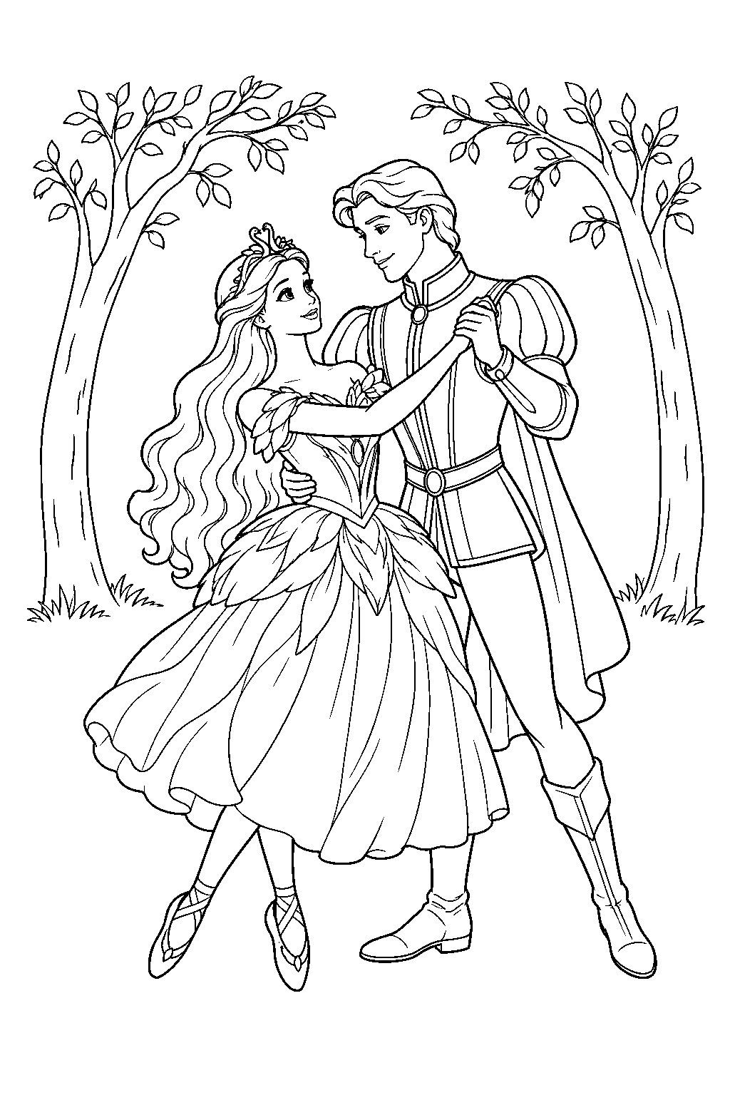 Free Printable Barbie as Odette Dancing with Prince Daniel Beneath the ...