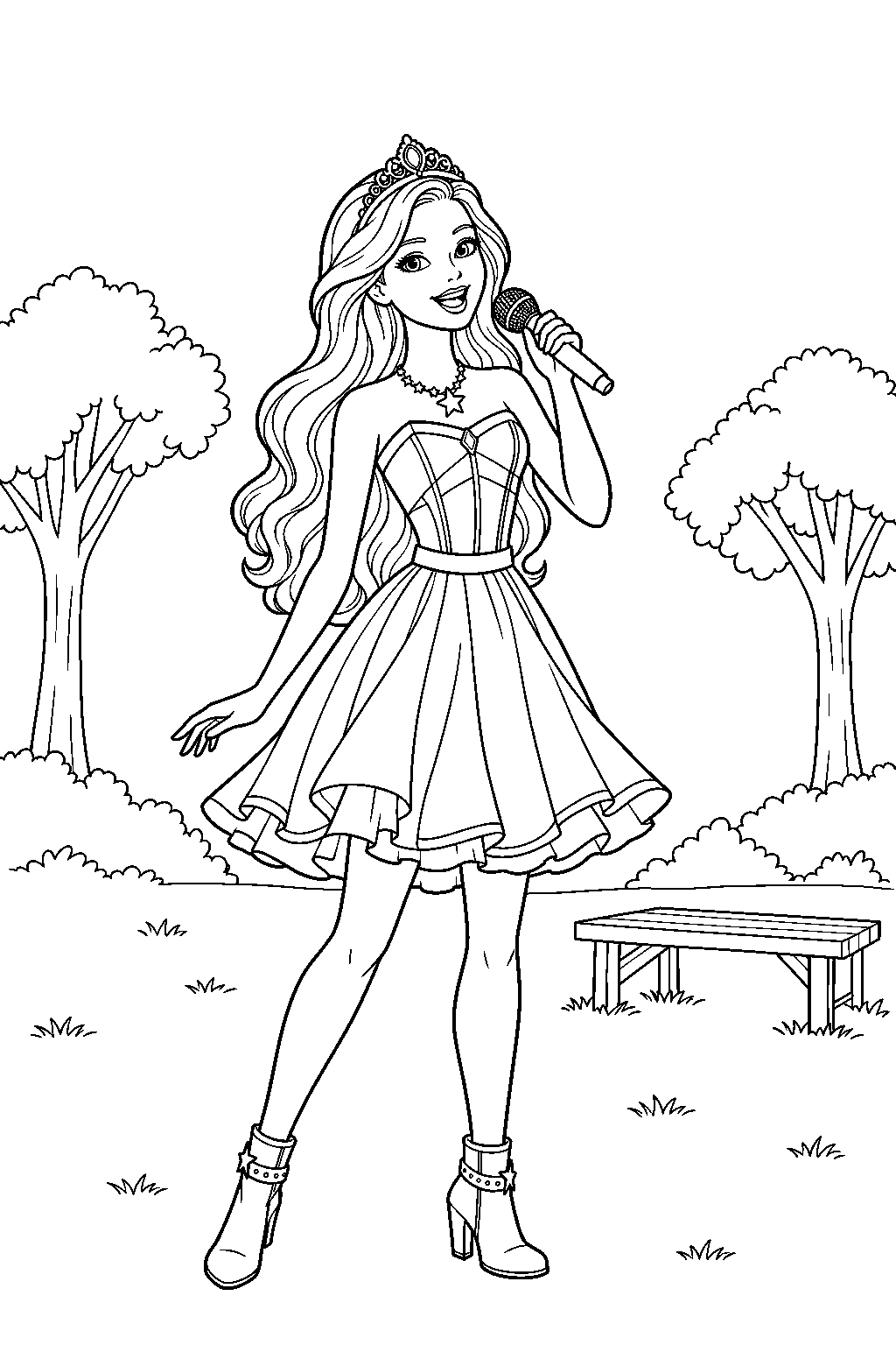 Colour Princesses Free Printable Barbie as Princess Annika Ice Skating with Shiver the ...
