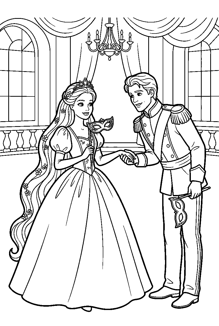 Free Printable Barbie as Odette Dancing with Prince Daniel Beneath the ...