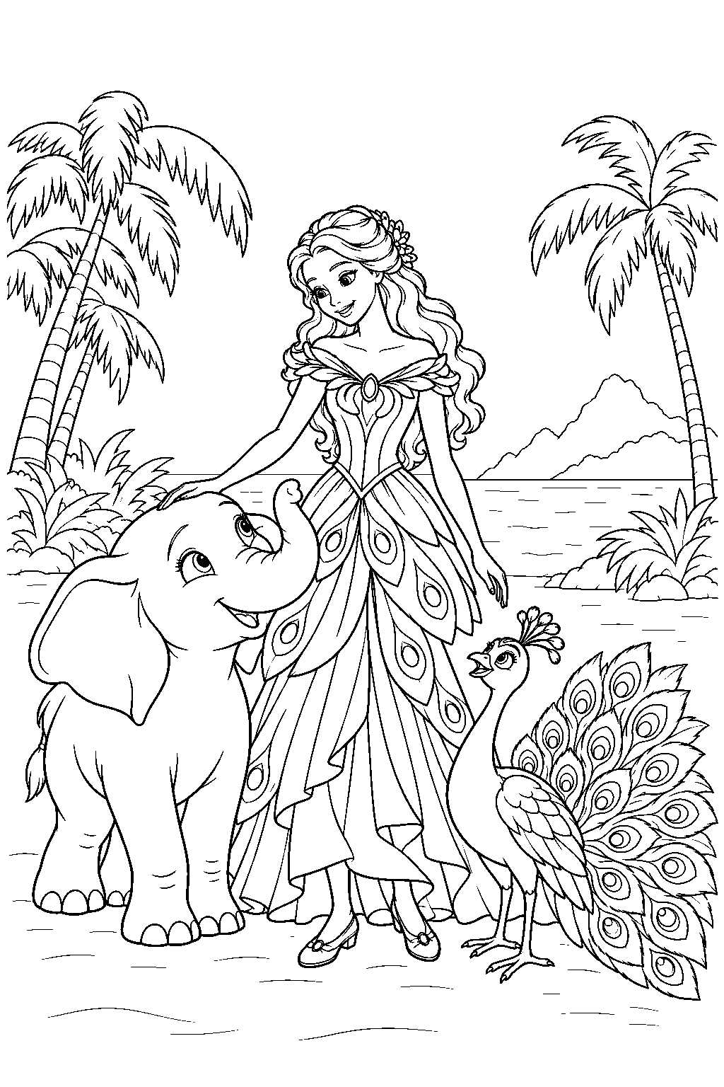 Free Printable Barbie as Princess Anneliese in Her Royal Gown and Erika ...