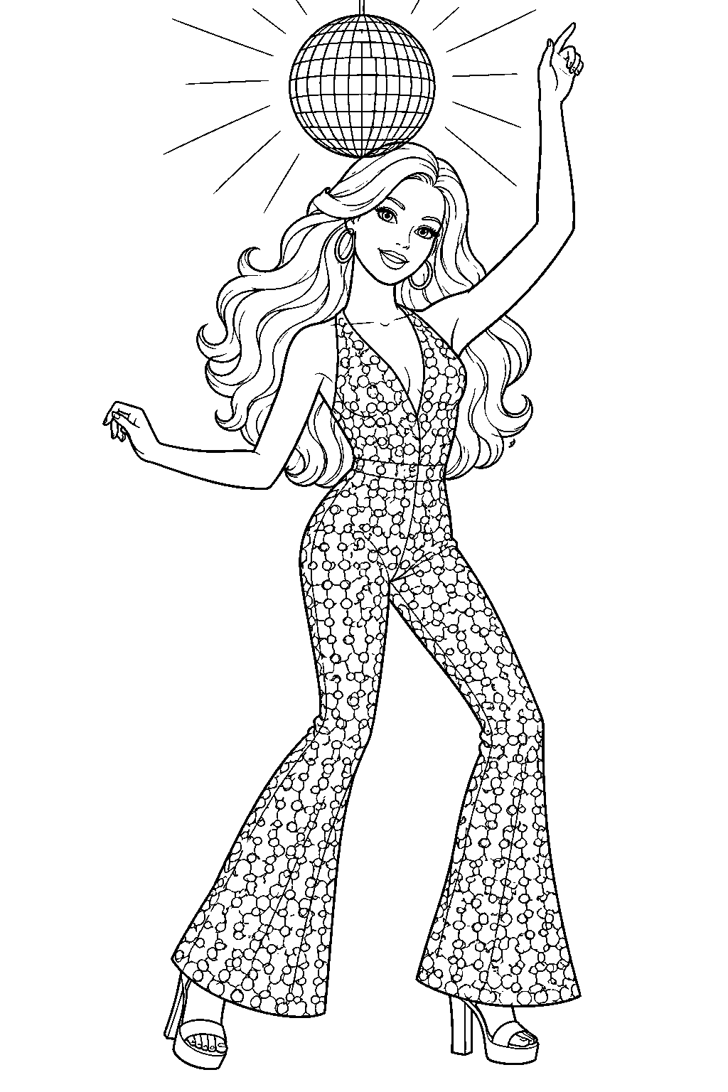 Free Printable Barbie Bride Wearing a Wedding Gown and Veil While ...
