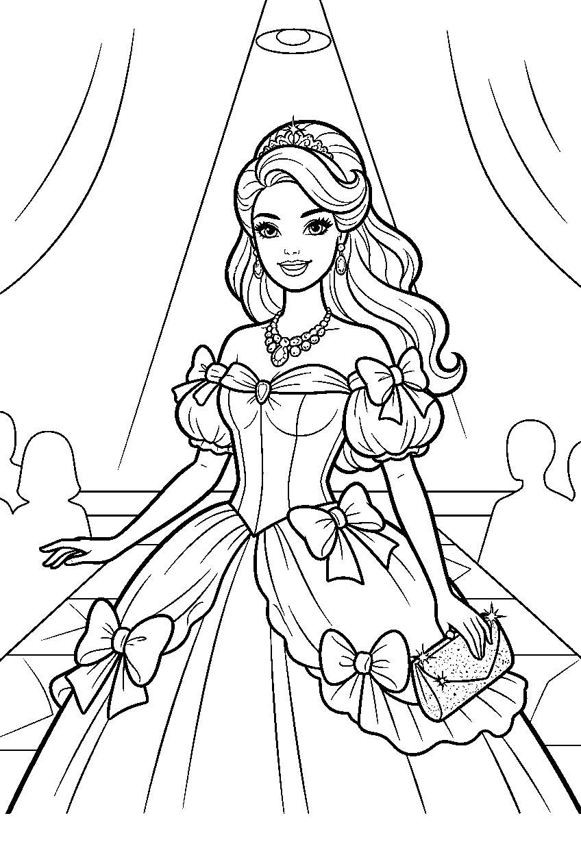 barbie in fashion runway line art