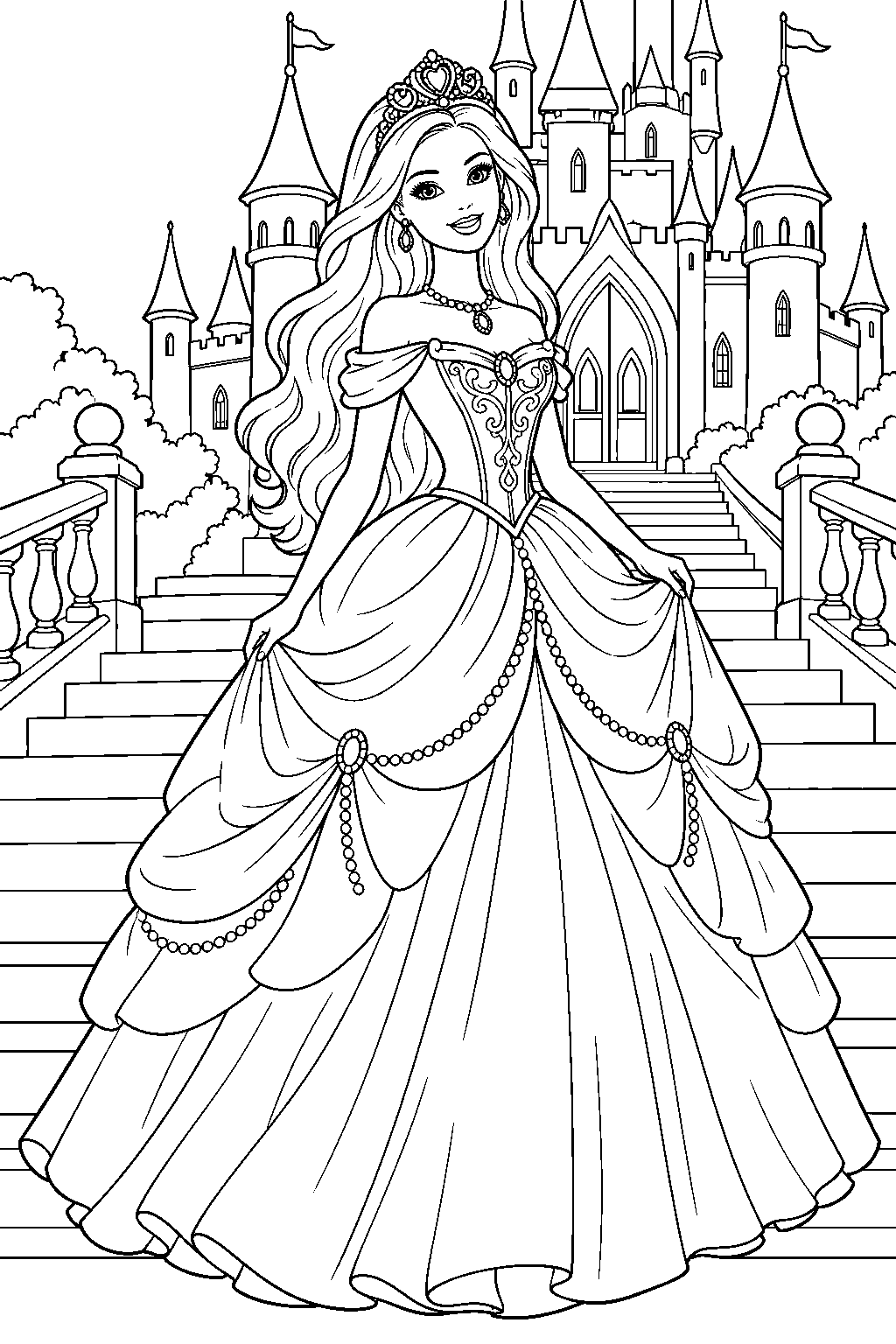 Free Printable Barbie Walking Down a Fashion Runway in a Ruffled ...