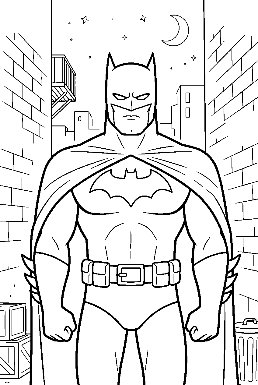 batman in crime alley line art