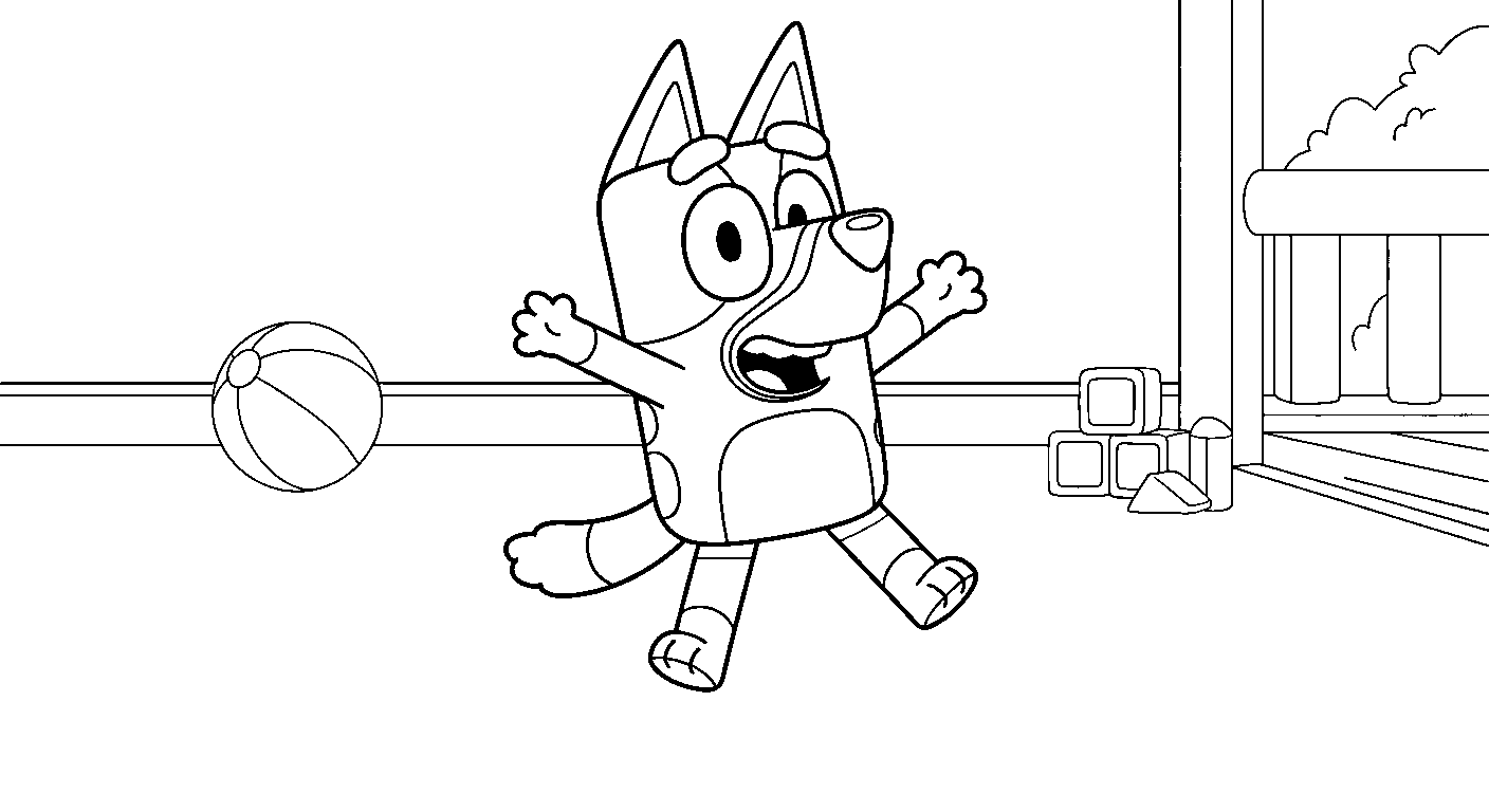 bluey playroom fun line art