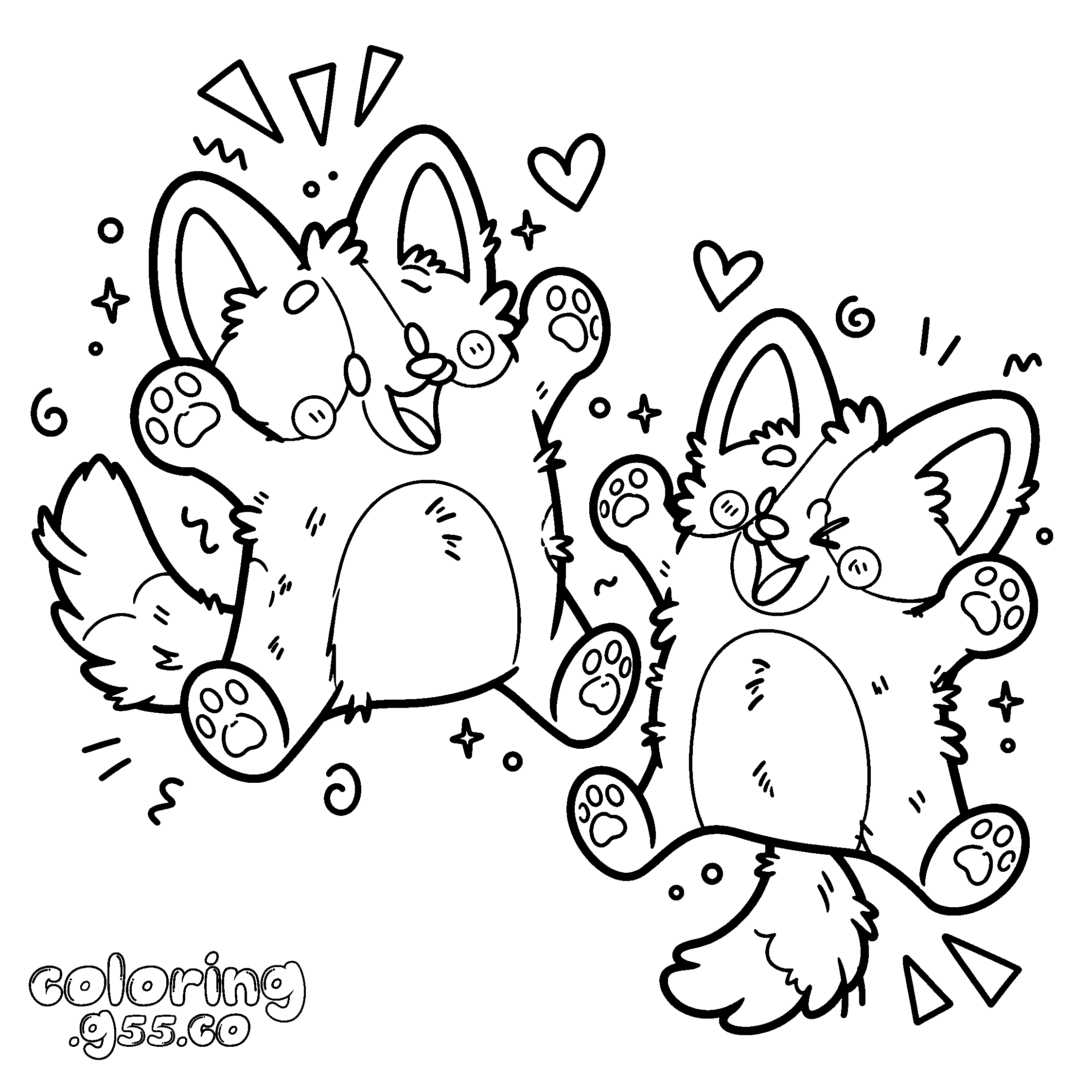 cute bluey and bingo line art