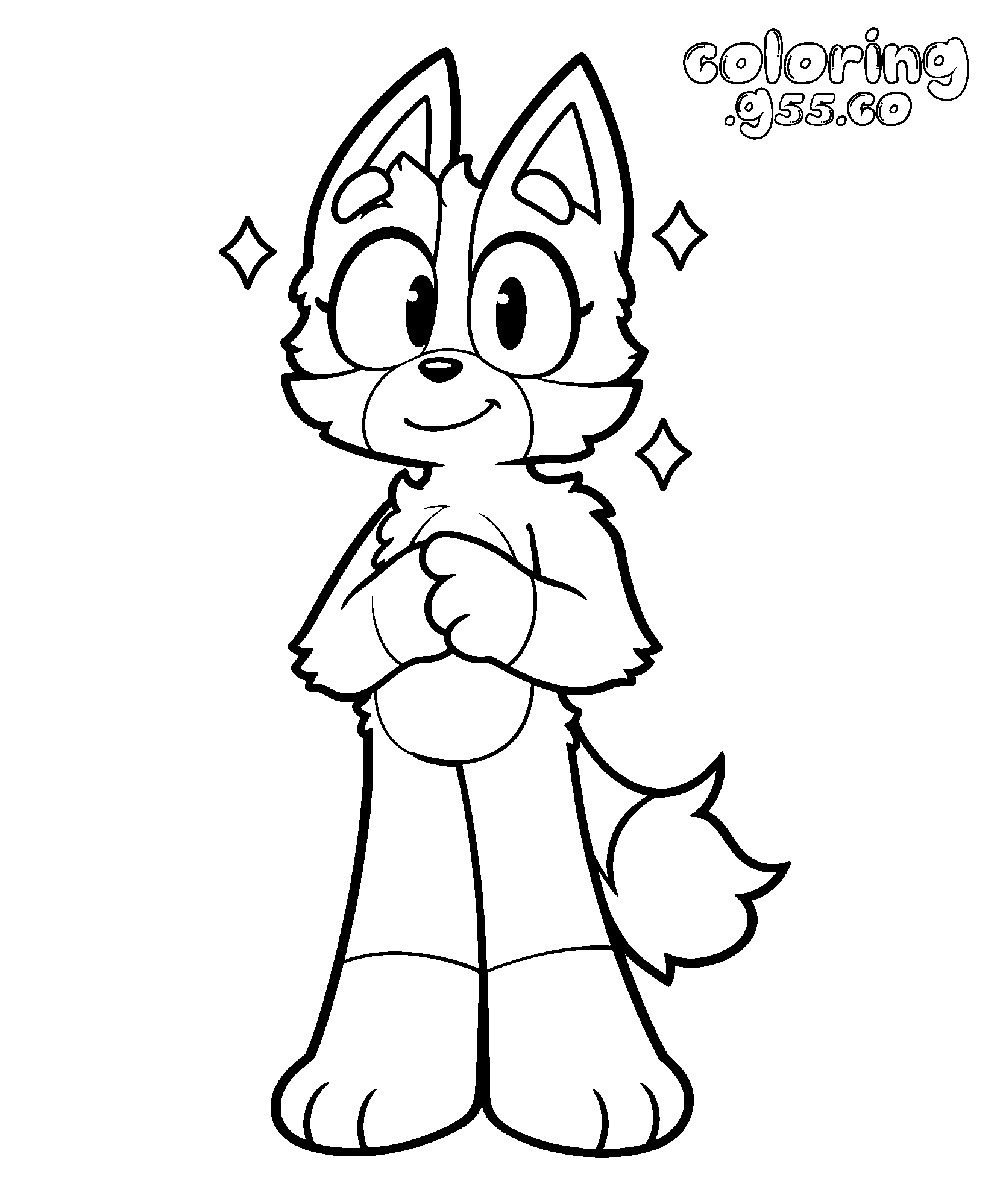 cute bluey line art for kids