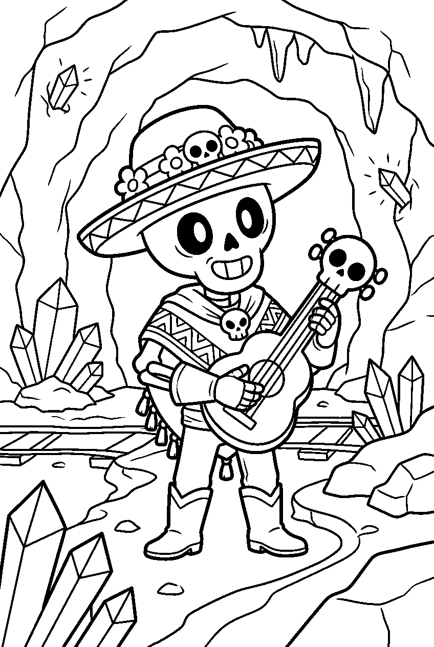 brawl stars poco standing in crystal mine line art