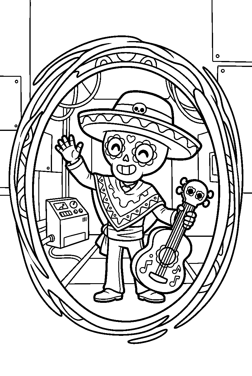 brawl stars poco waving in portal chamber line art