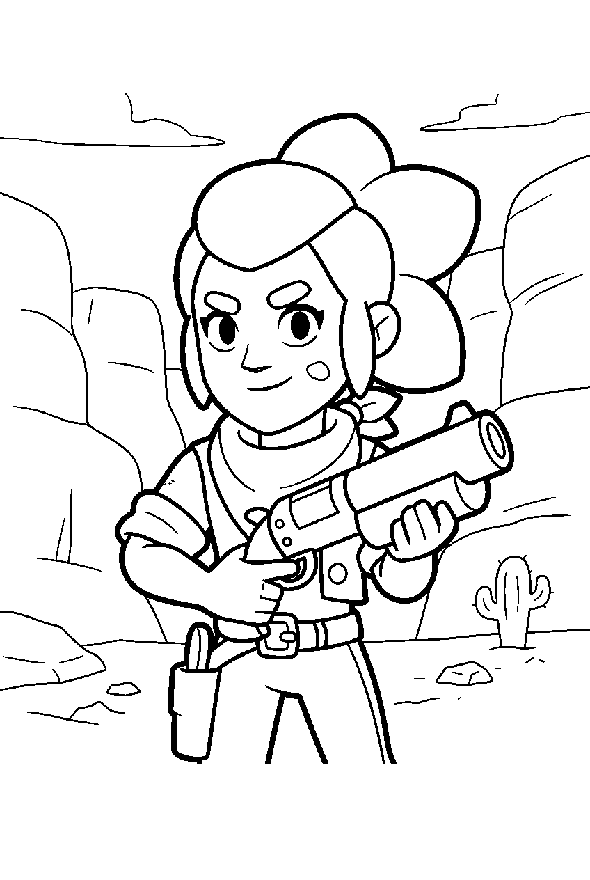 brawl stars characters in desert canyon line art