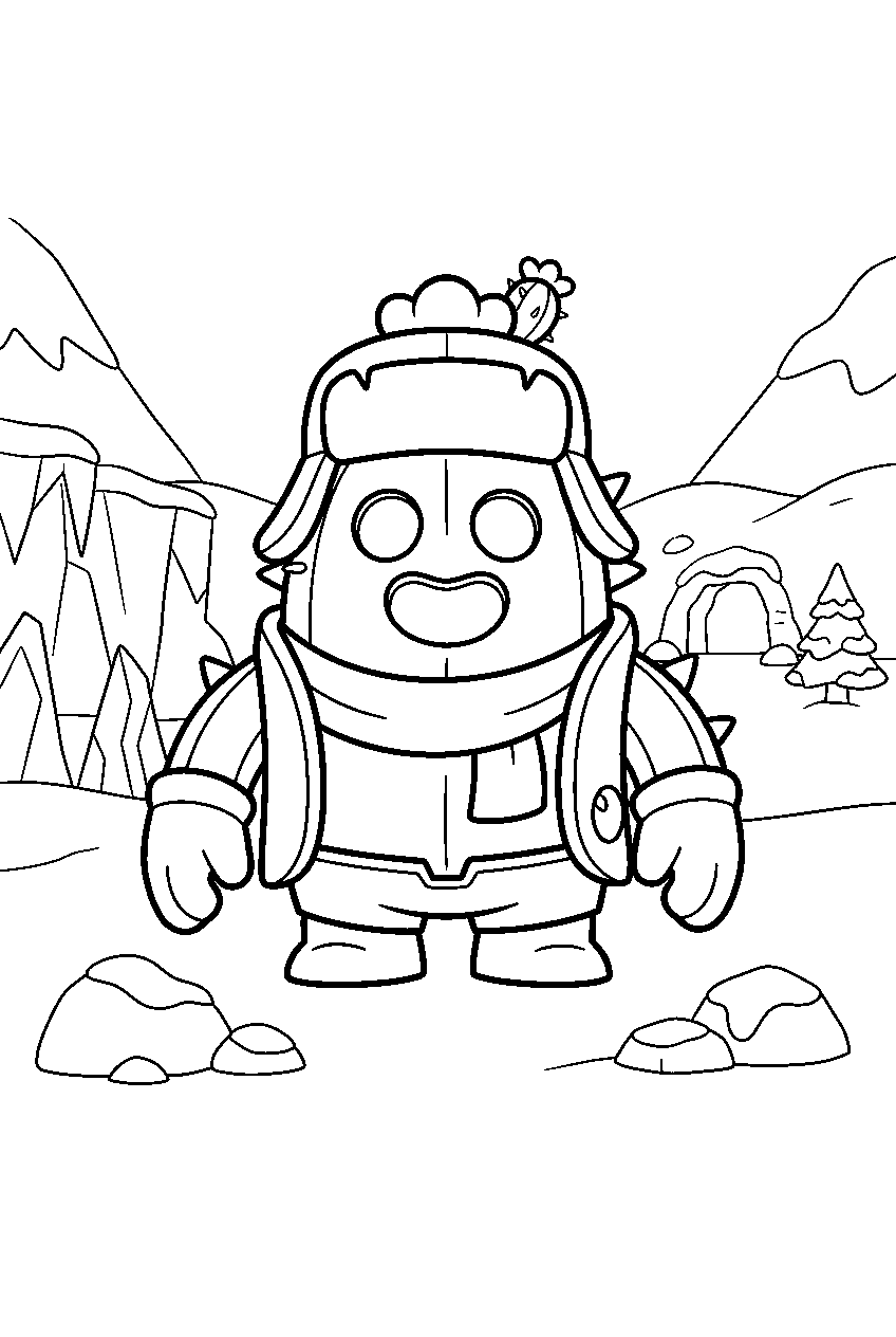 brawl stars characters in frozen valley line art