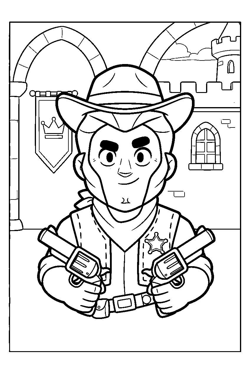 brawl stars characters in royal castle line art