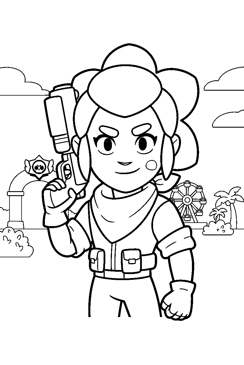 brawl stars characters in star park line art