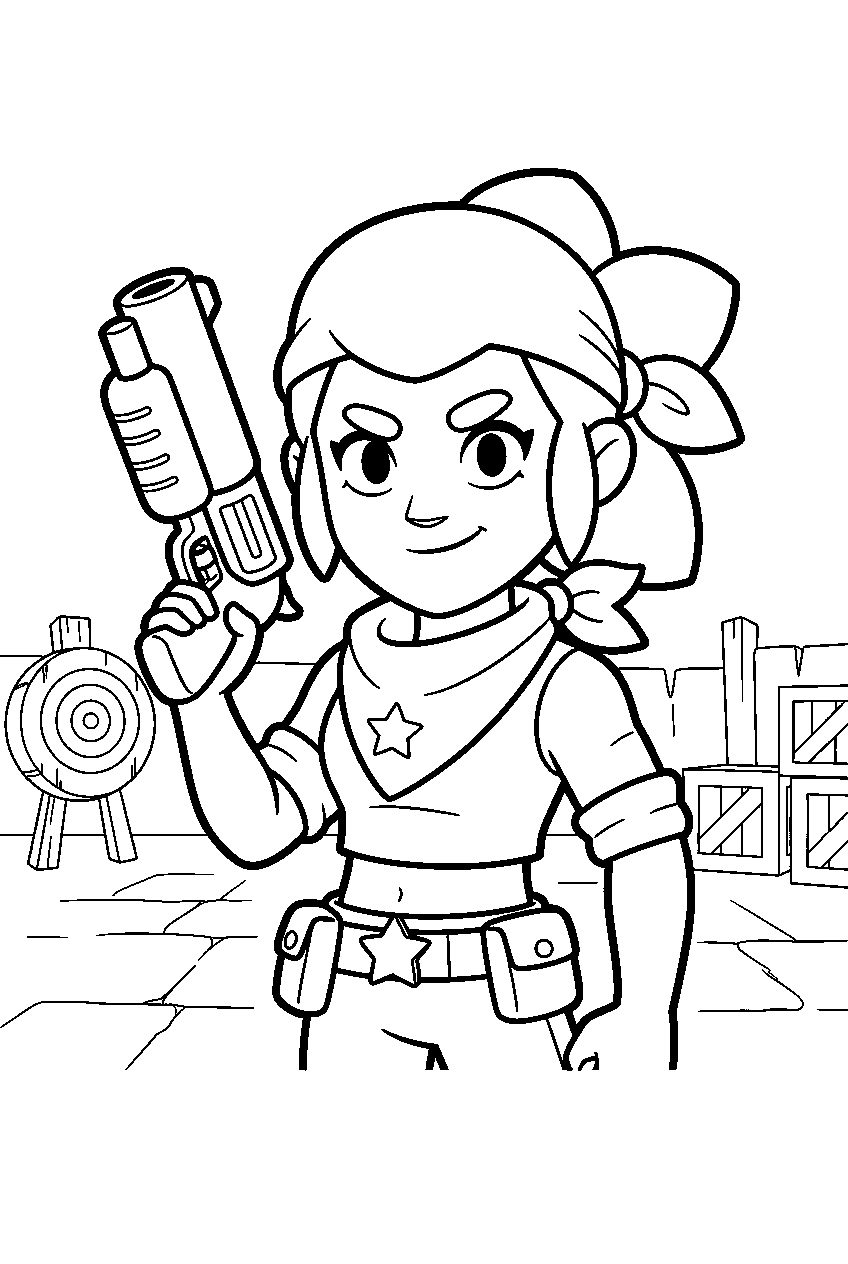brawl stars characters in training grounds line art