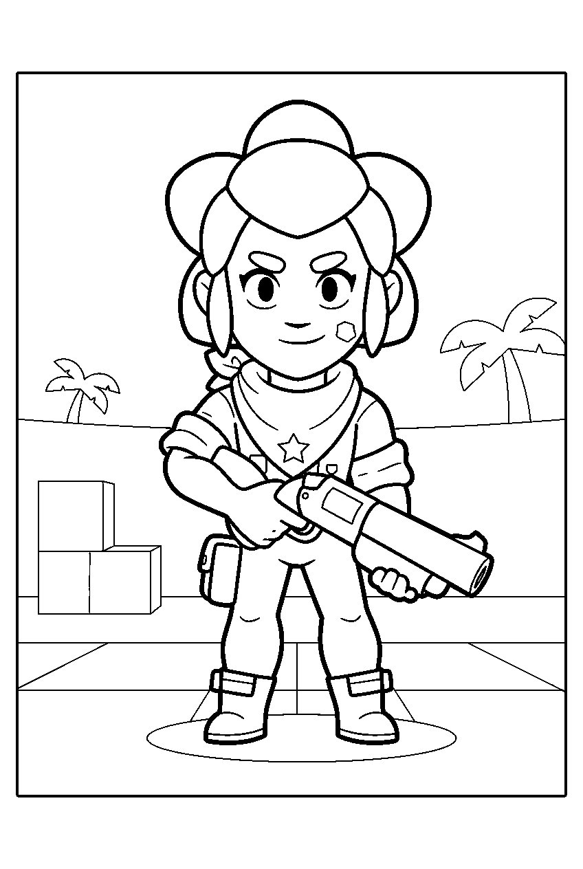 brawl stars characters in trophy road arena line art