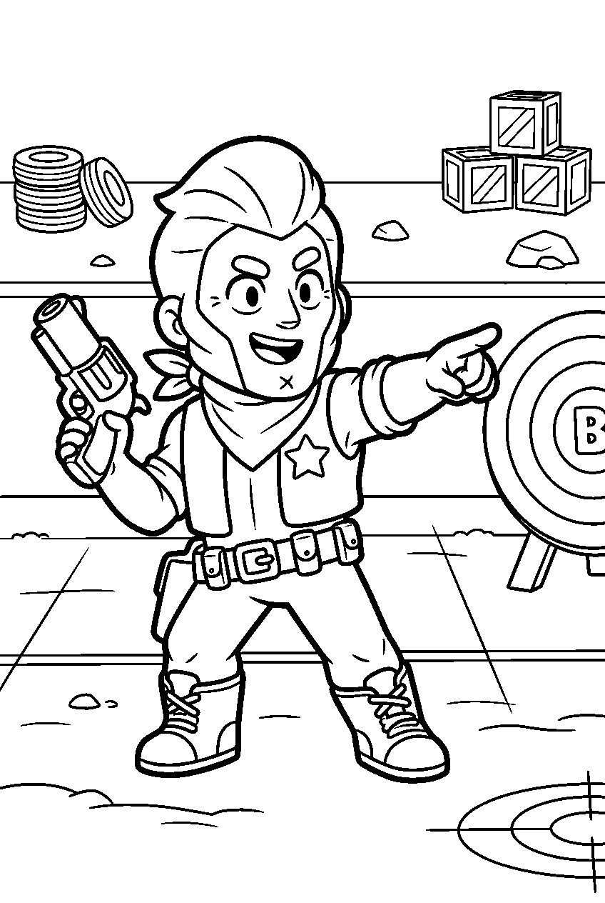 brawl stars pointing in practice arena line art