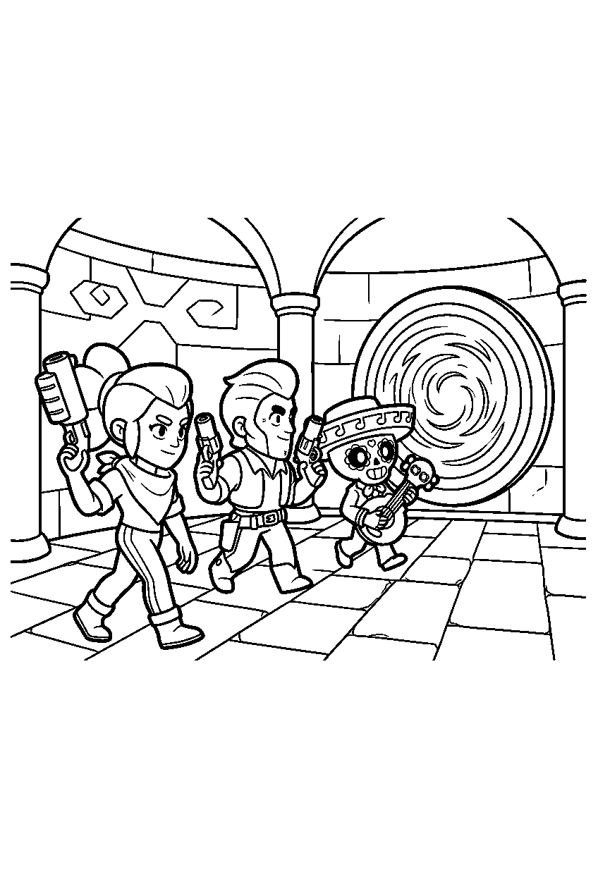 brawl stars walking in portal chamber line art