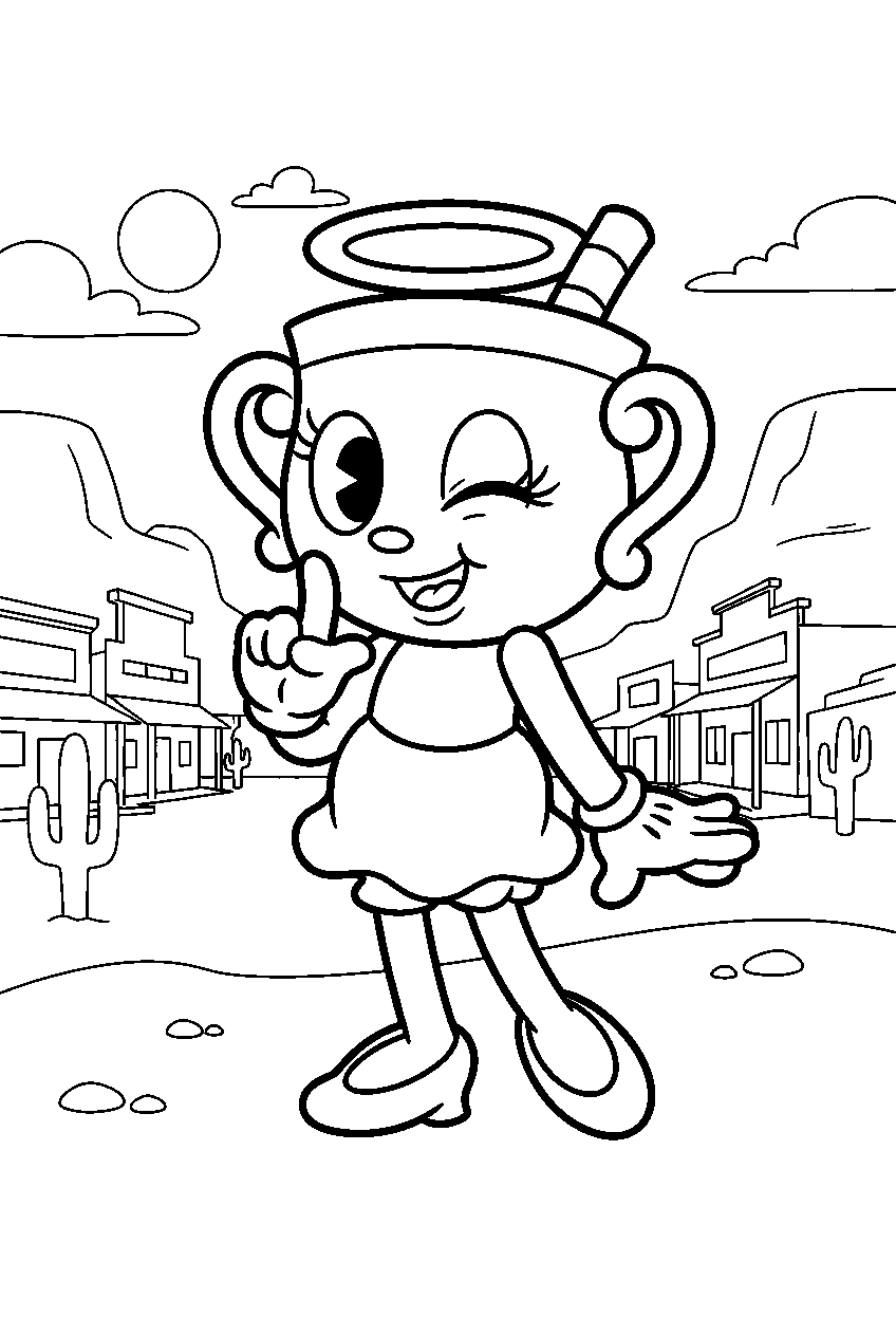 cuphead ms chalice in esther winchester desert town line art