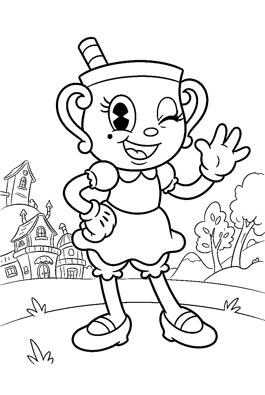 cuphead ms chalice in inkwell isle three line art