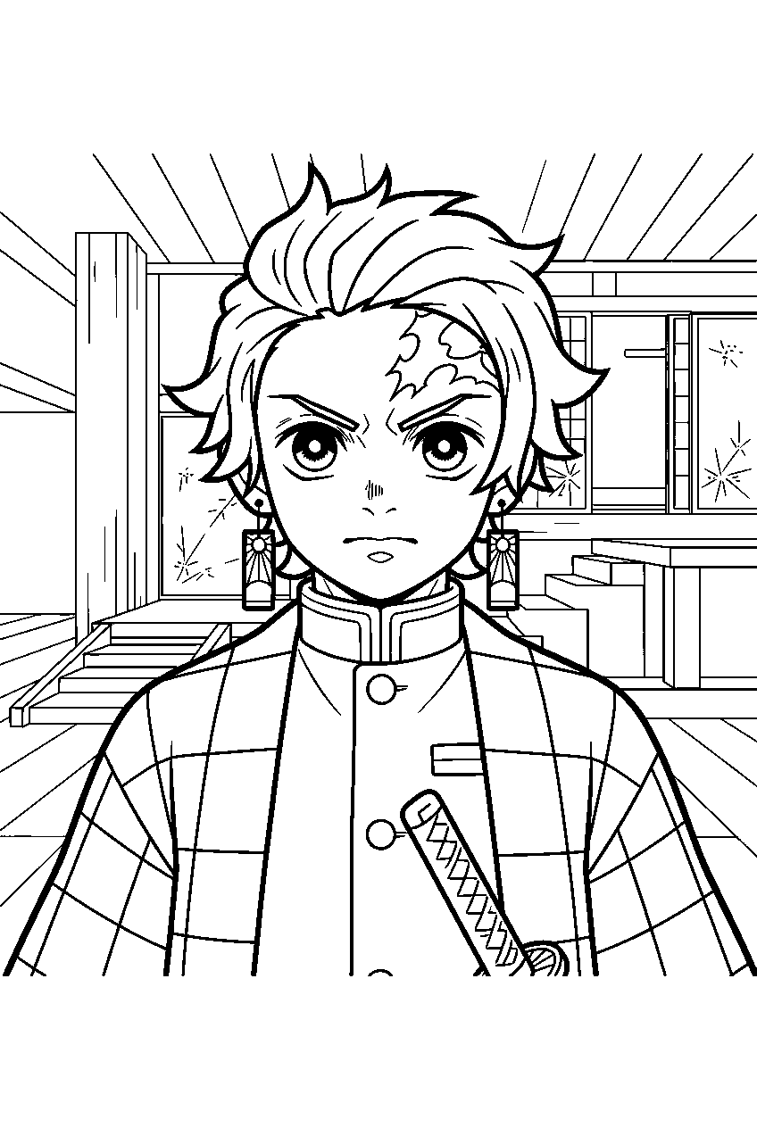 demon slayer characters in infinity castle line art