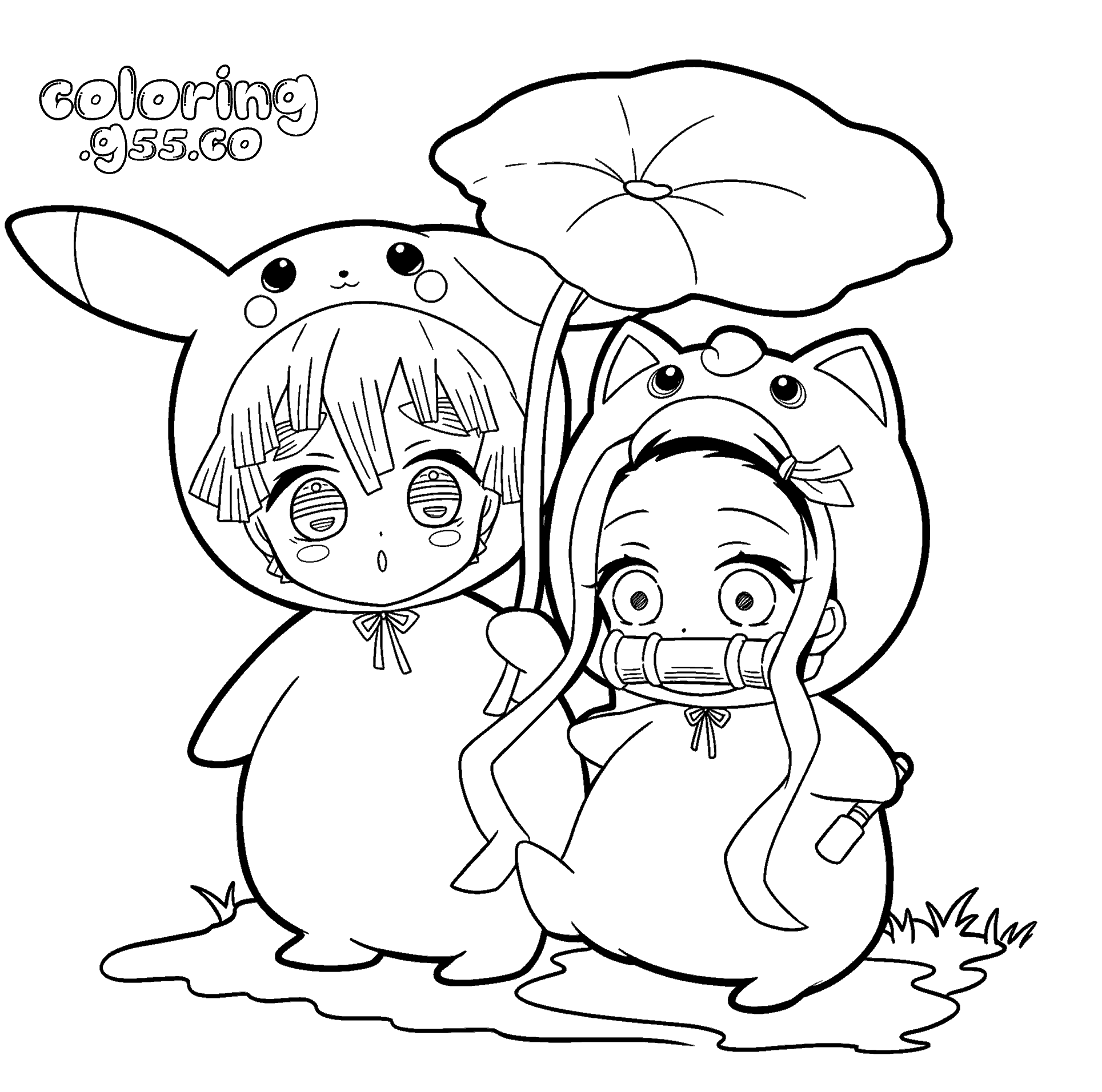 demon slayer chibi pokemon onesies line art for kids