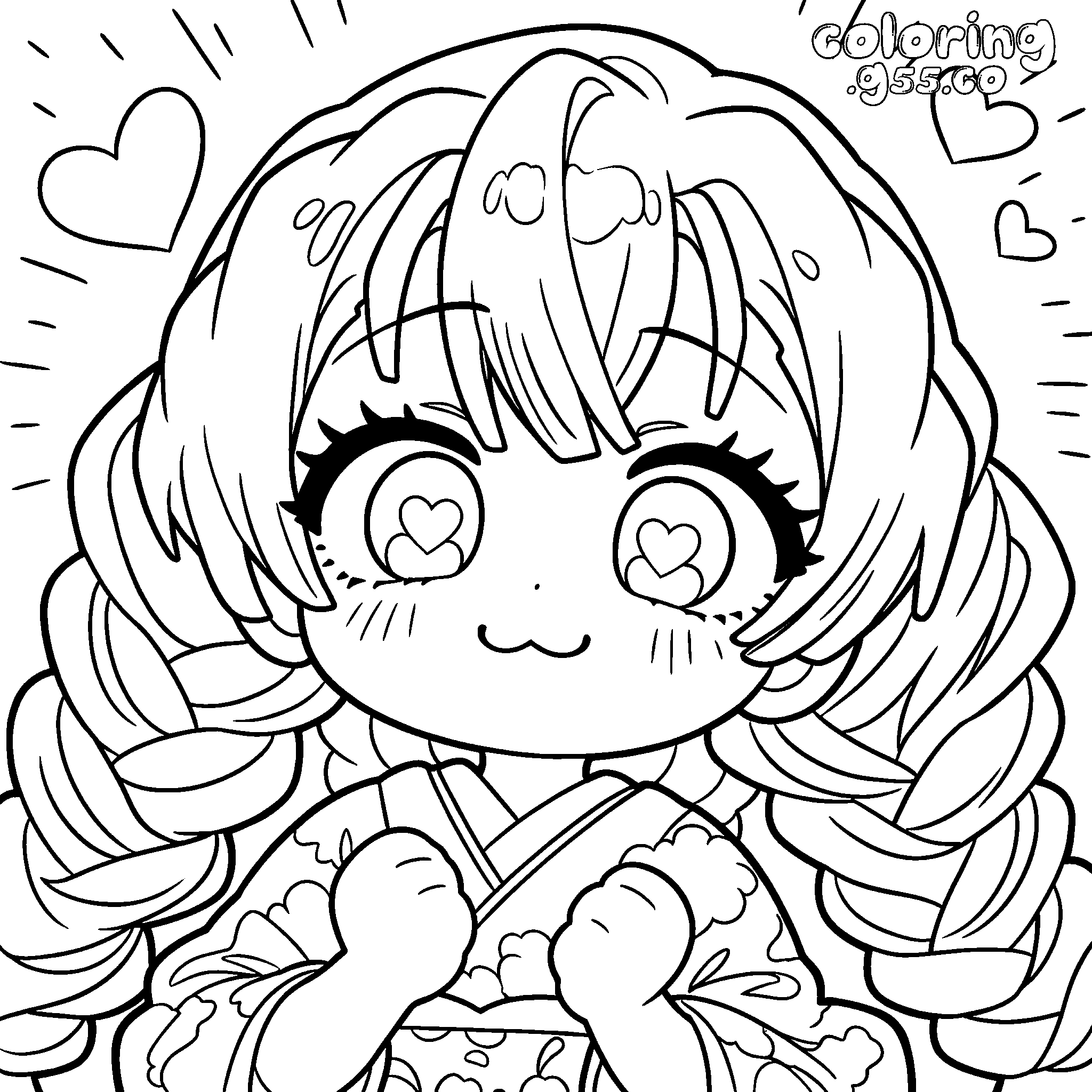 demon slayer mitsuri chibi kawaii coloring