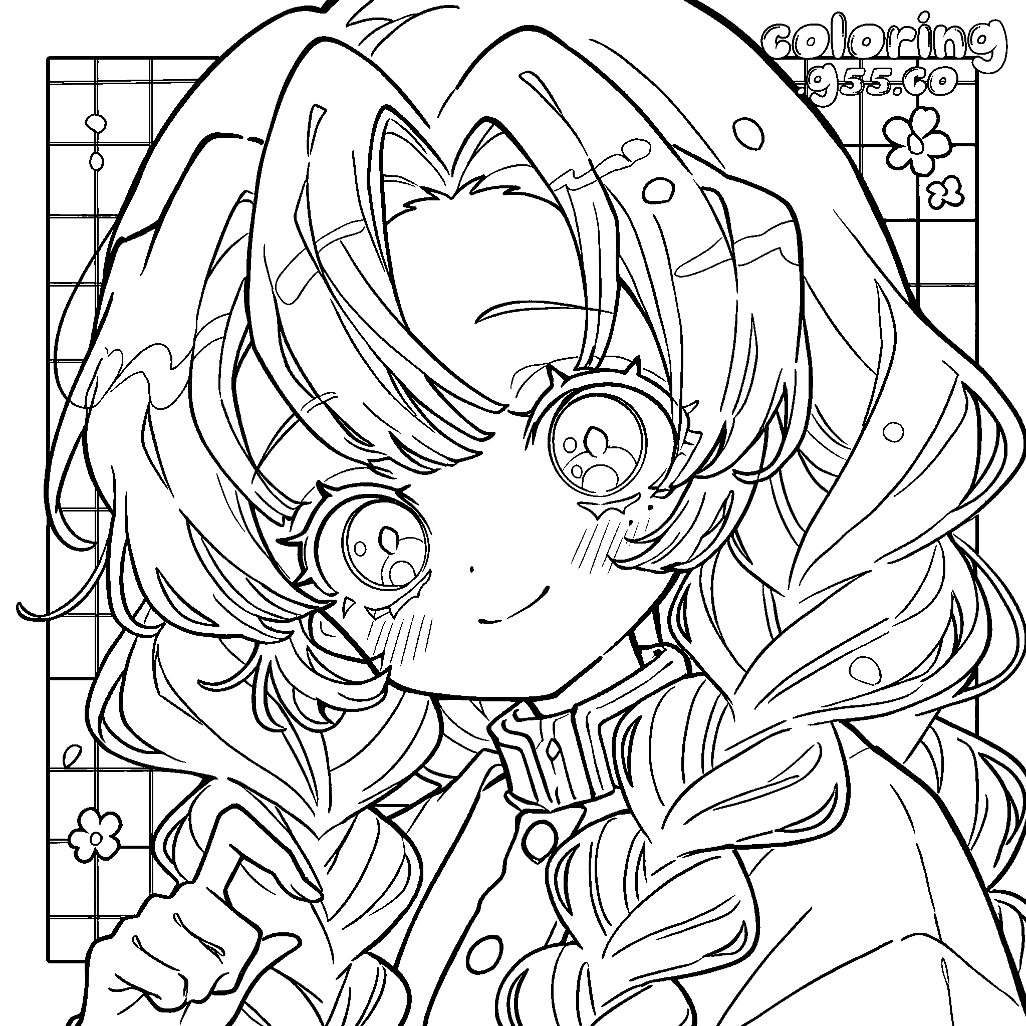 demon slayer mitsuri chibi sparkles line art