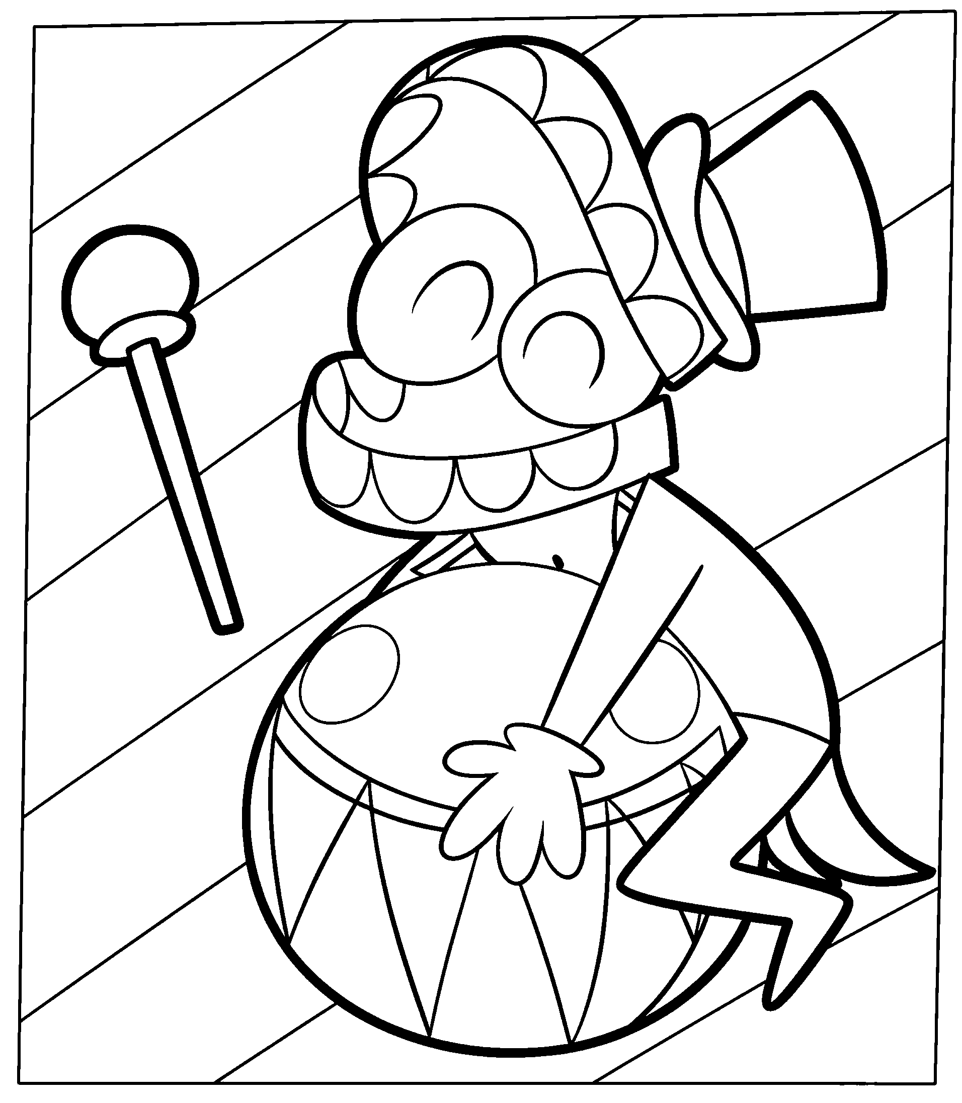 caine and bubble fun musical performance the amazing digital circus line art